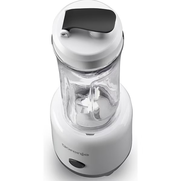 Mini blender Gorenje BSM600LBW, 0.6l, 300W, 1 treapta viteza, alb-negru
