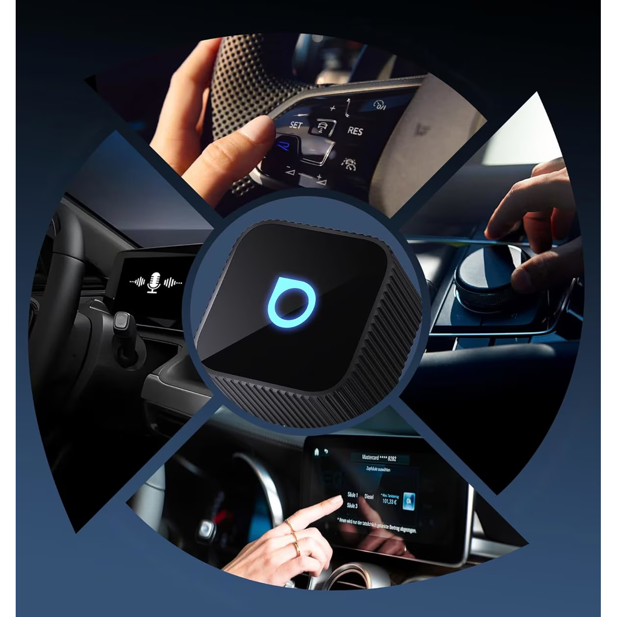 Adapter Ottocast Mini Cube CarPlay/Android Auto, negru, USB-A, compatibilitate extinsa