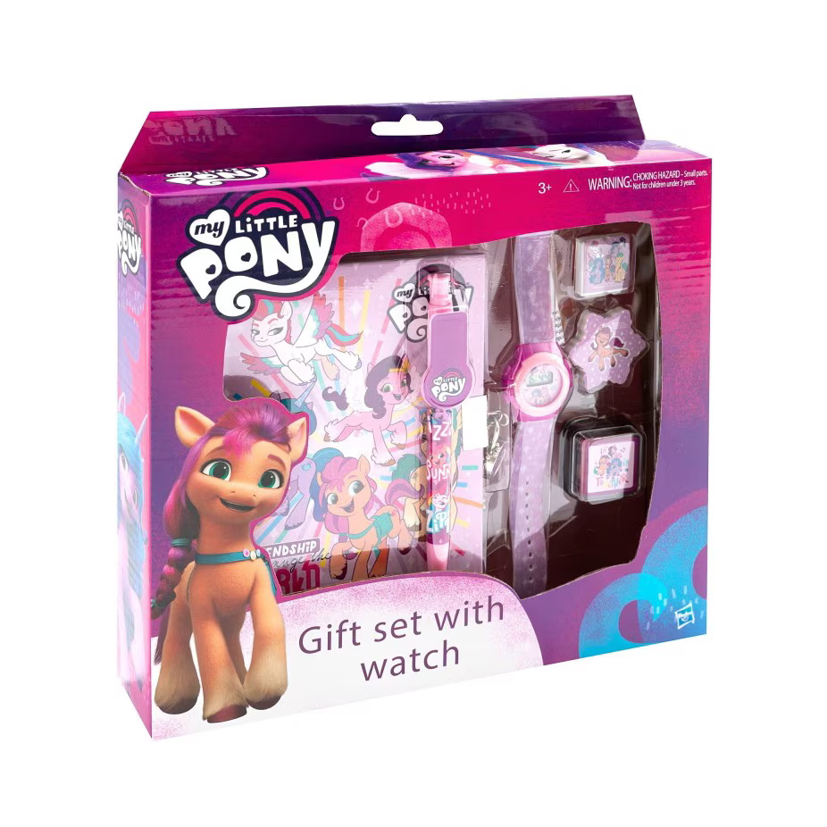 Set Accesorii Scolare Cu Ceas My Little Pony, 6 piese