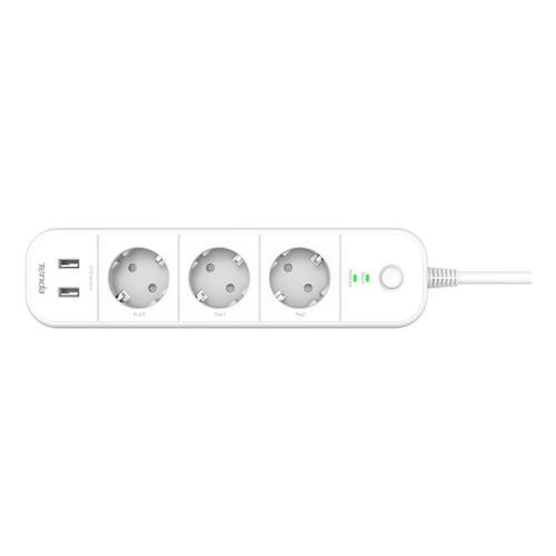 Prelungitor Tenda, Smart WIFI, 3 prize, 2 porturi USB, 1.5 m, Wi-Fi, cablu 3 x 1.5mm, Alb