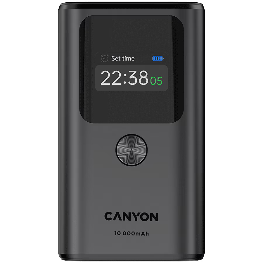 Statie de incarcare CANYON, OnPower 130, TFT, 10000 mAh, PD, 30 W, negru/gri