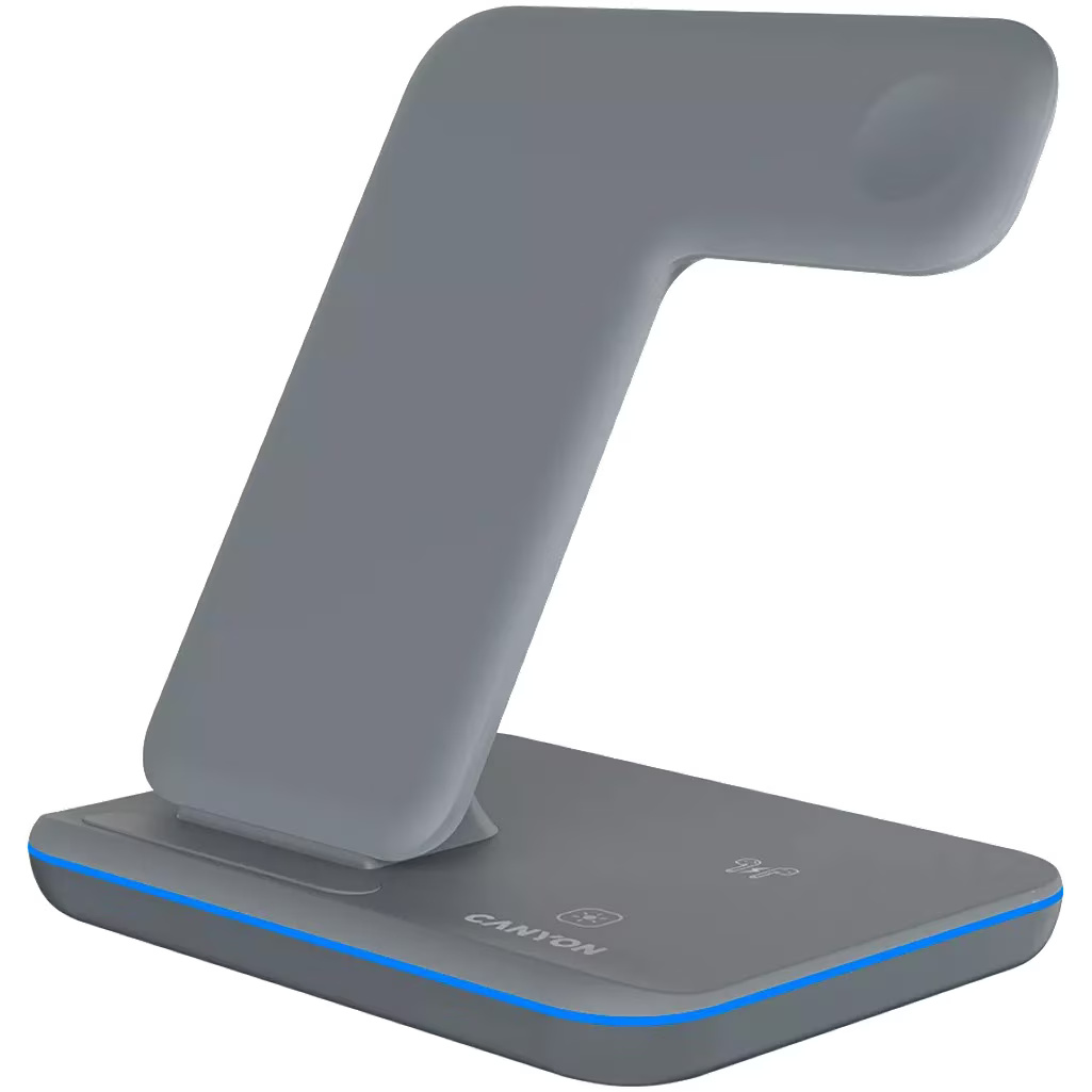 Incarcator Wireless Canyon WS-303 3in1 15W, Gri