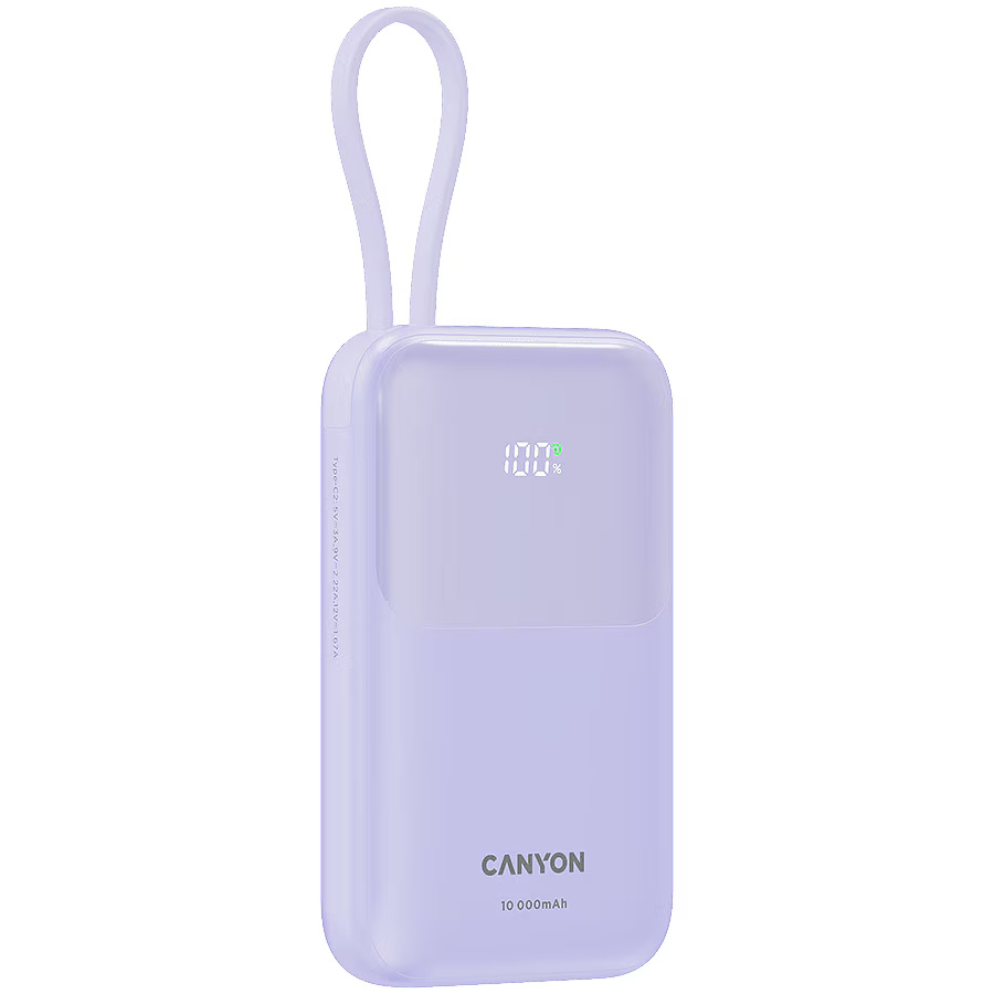 Baterie externa CANYON, OnPower 101, 10000 mAh, PD22., 5 W, violet