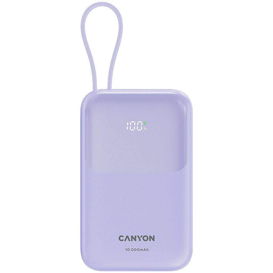 Baterie externa CANYON, OnPower 101, 10000 mAh, PD22., 5 W, violet