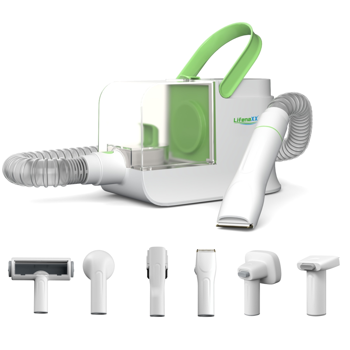 Aparat multifunctional pentru animale Lifenaxx LX-052, 350W, aspirator, 3 viteze, HEPA, Alb/Verde