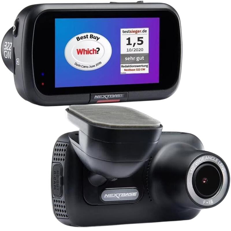 Camera auto DVR Nextbase 322GW, 1080P, 140° unghi de vizualizare, ecran tactil 2,5 inch