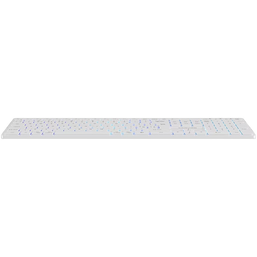 Tastatura wireless CANYON CNS-HBTK11W, Layout UK/US, RGB, Dual Mode Alb