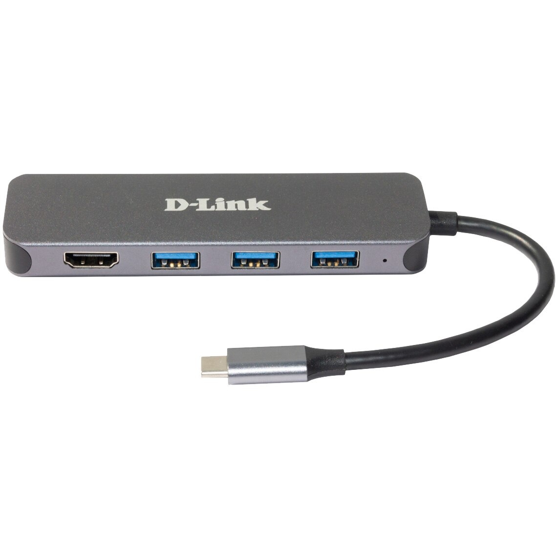 HUB USB D-LINK DUB-2333, USB Type C, cablu 10 cm, metalic, argintiu