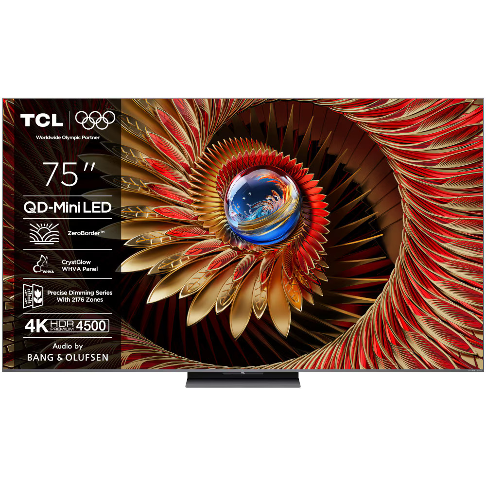 Televizor Mini LED TCL 75Q8C, 189 cm, Google TV, Ultra HD 4K, 100 Hz, Clasa D, Negru