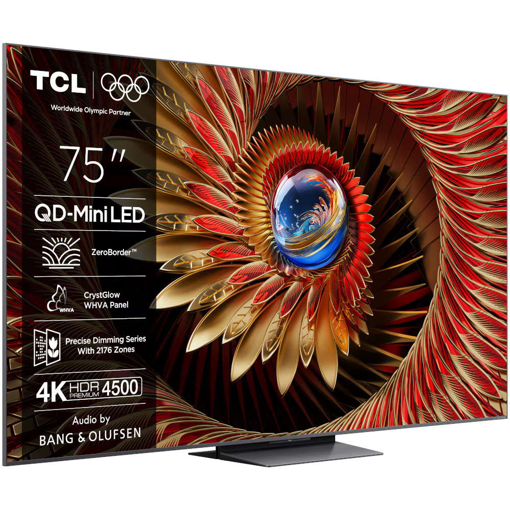 Televizor Mini LED TCL 75Q8C, 189 cm, Google TV, Ultra HD 4K, 100 Hz, Clasa D, Negru
