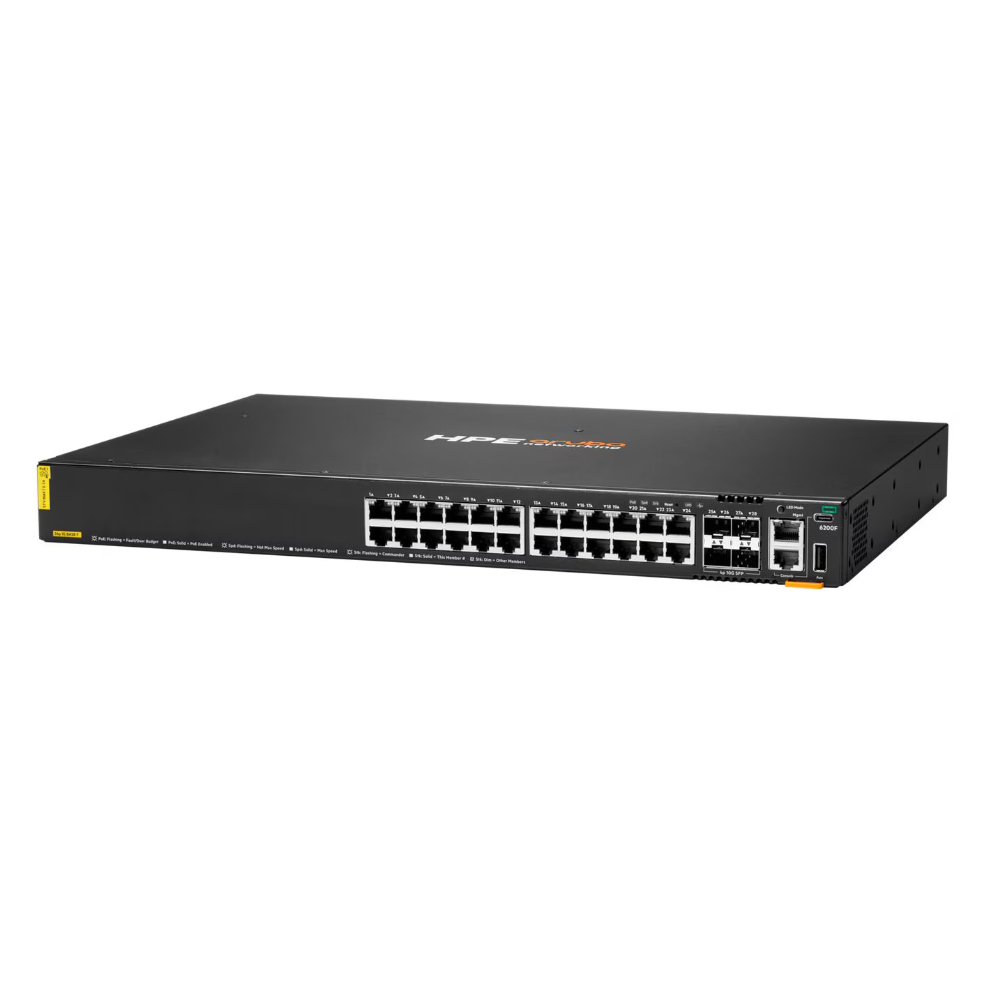 Switch HPE Aruba CX 6200F, 24 porturi Gigabit, PoE, 1U