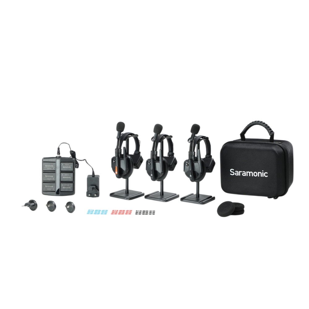Solutie intercom completa Saramonic WiTalk9 WT3S6xbat, 3 pers, Full-Duplex, 1.9GHz, single-ear