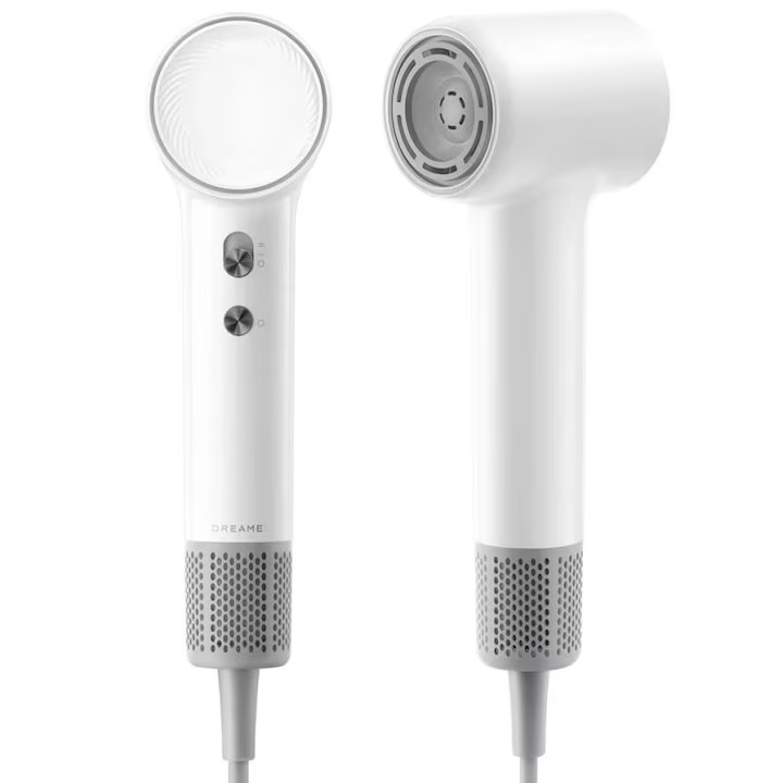 Uscator de par Dreame Mini, control temperatura in 5 trepte, mod copii 40°C, ionizare negativa, 1200W, uscare rapida 70m/s, 73dB, 270g, alb