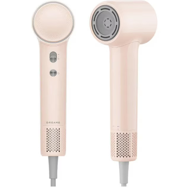 Uscator de par Dreame Mini, control temperatura in 5 trepte, mod copii 40°C, ionizare negativa, 1200W, uscare rapida 70m/s, 73dB, 270g, roz