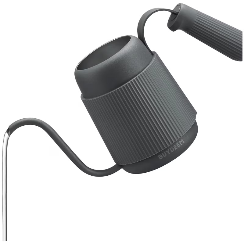 Ceainic BUYDEEM CD2006, design retro, 300ml, culoare Ink Grey, cu maner din silicon