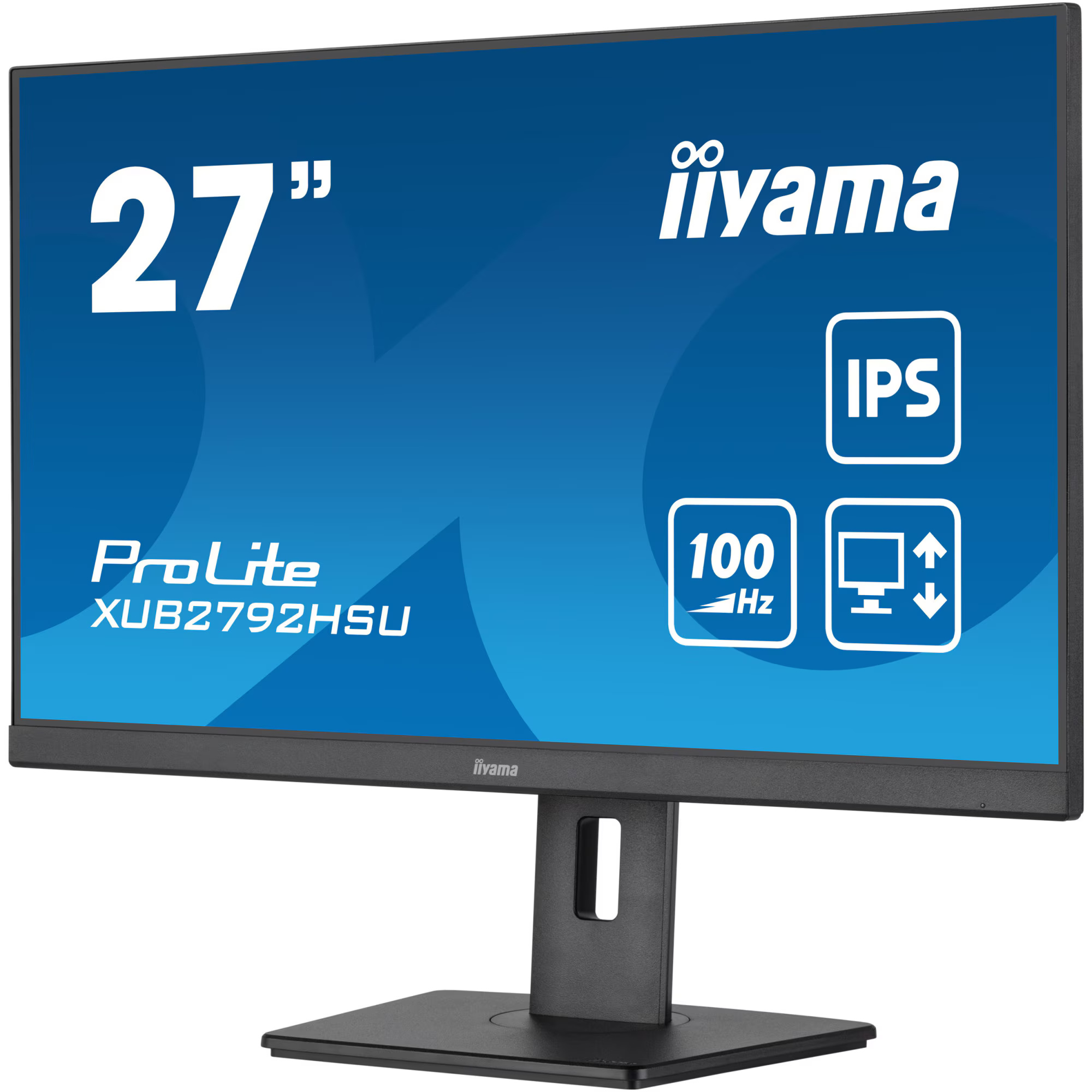 Monitor LED IPS iiyama ProLite XUB2792HSU-B6 27" Full HD, 100Hz, 0,4ms, HDMI, DisplayPort, HUB USB 4x3.2, HAS (150mm) + Pivot, Flicker-free + Blue light