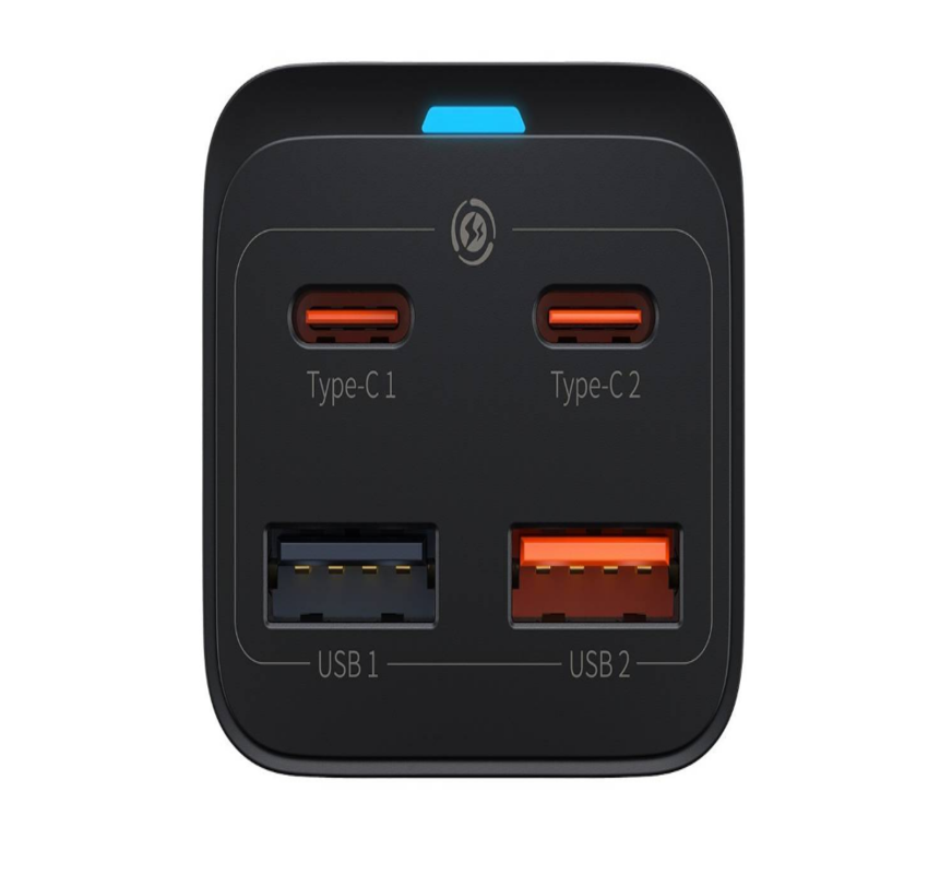 Incarcator rapid Baseus GaN3 Pro, 2x USB-C, 2x USB, 65W (negru)