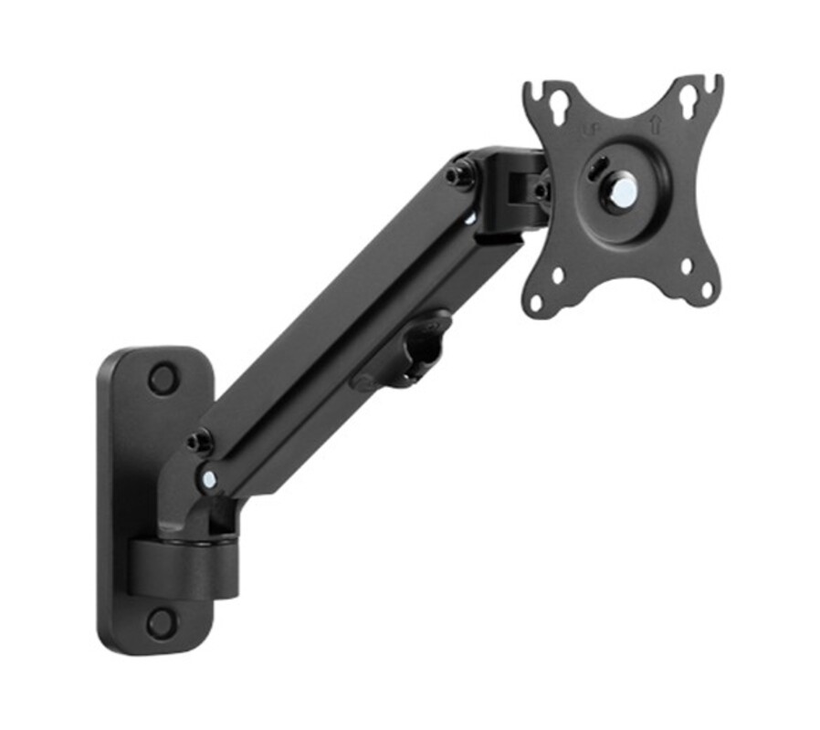 Brat suport pentru monitor montat pe perete, Gembird, MA-WA1-01, Pana la 27”, Negru