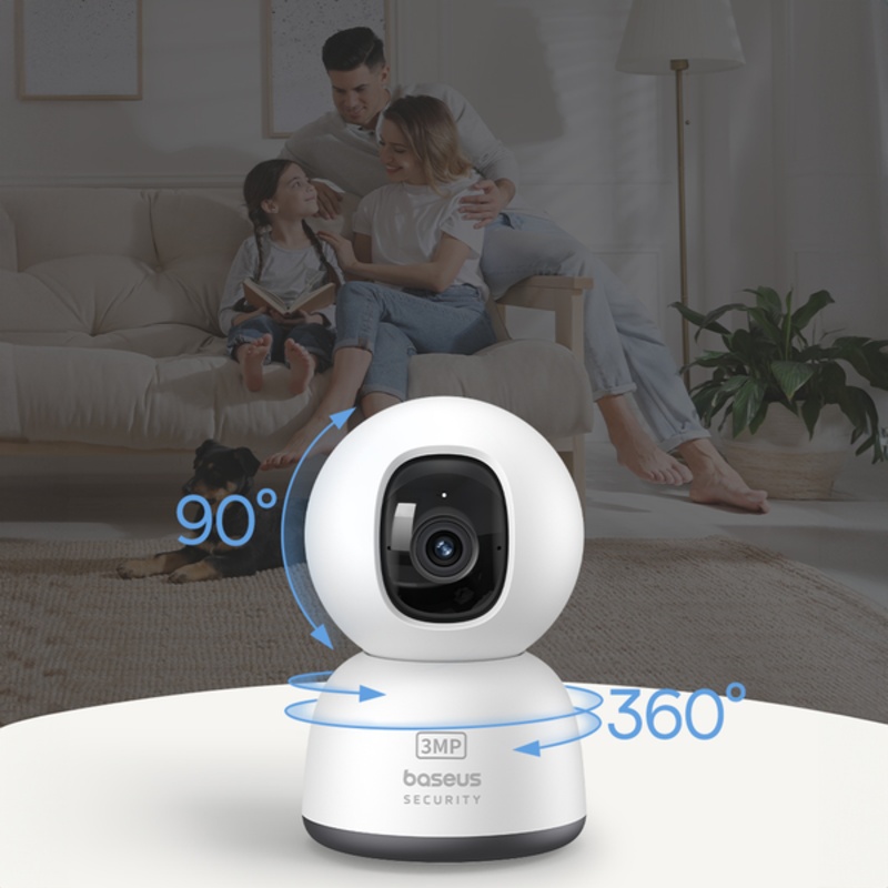 CAMERA IP Interior Baseus P1 Lite, 2K, 2304 x 1296, unghi pana la 360 grade, wireless, slot SD card, "S0TV002132"  - 6932172662394