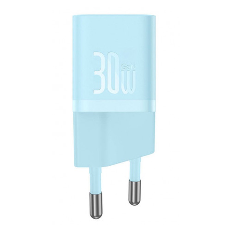 INCARCATOR retea Baseus Mini, GaN5 Fast Charger 30W, 1 x USB Type-C 5V/3A,  albastru "CCGN070603" - 6932172624453