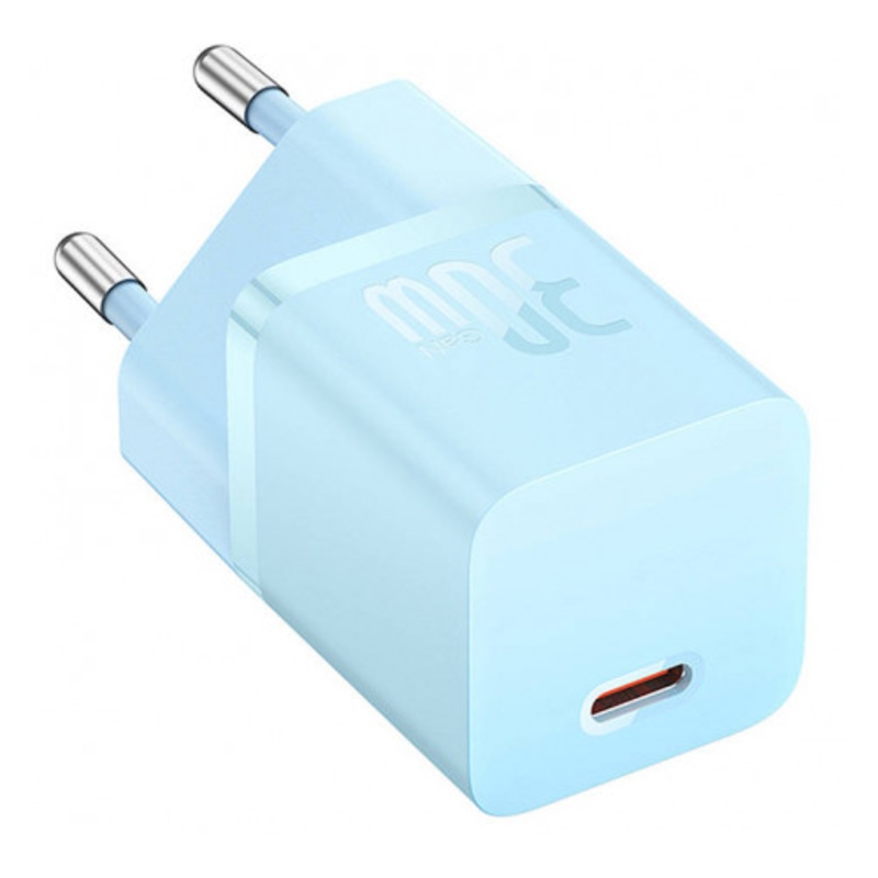 INCARCATOR retea Baseus Mini, GaN5 Fast Charger 30W, 1 x USB Type-C 5V/3A,  albastru "CCGN070603" - 6932172624453