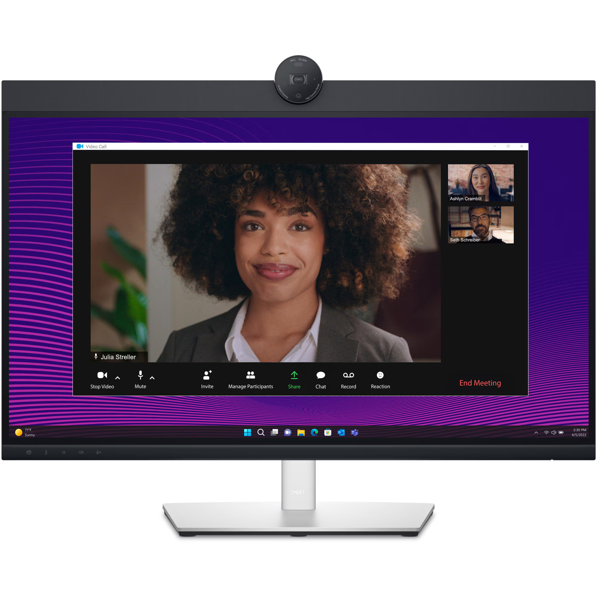 Monitor LED IPS Dell Pro 27" Video Conferinta P2724DEB, QHD (2560x1440 ), 60Hz, Webcam, Boxe 5W x2, Microfon, Daisy Chain, USB Type-C 90W, Ethernet LAN, KVM, Hub USB, Pivot, VESA, negru/silver