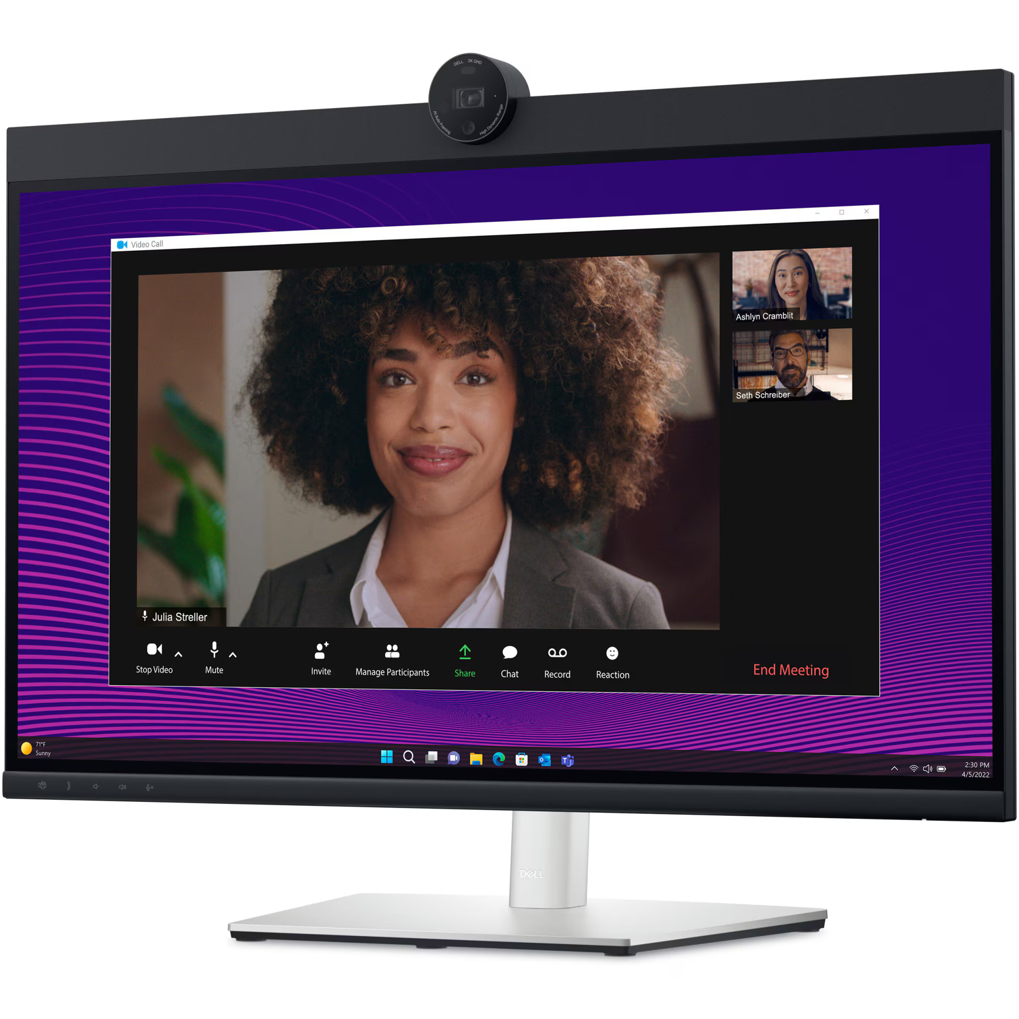 Monitor LED IPS Dell Pro 27" Video Conferinta P2724DEB, QHD (2560x1440 ), 60Hz, Webcam, Boxe 5W x2, Microfon, Daisy Chain, USB Type-C 90W, Ethernet LAN, KVM, Hub USB, Pivot, VESA, negru/silver