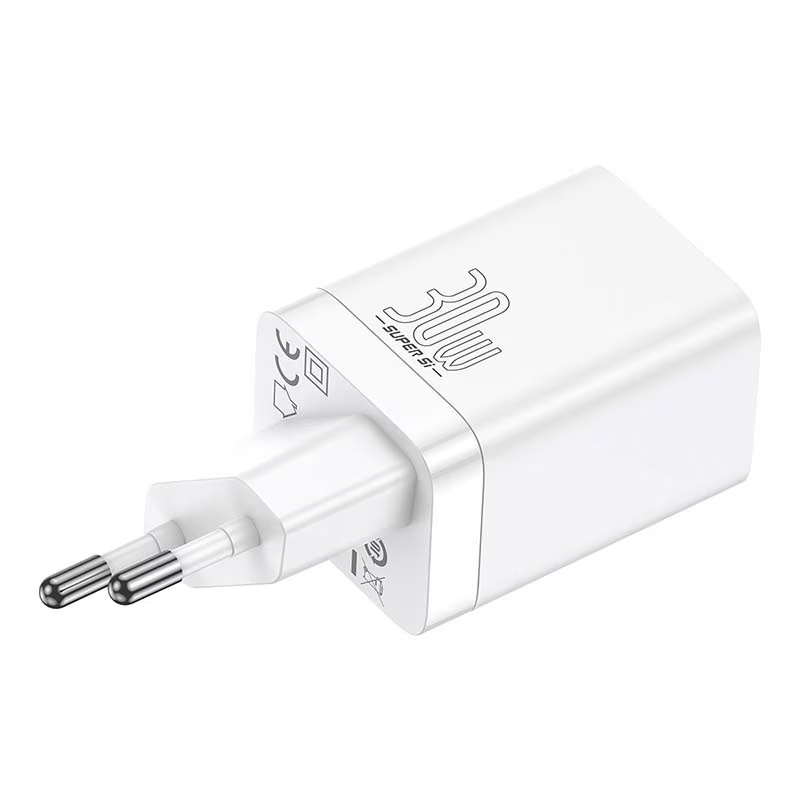 Incarcator Retea Baseus CCSUPP-E02, 30W, USB+Type-C, Alb