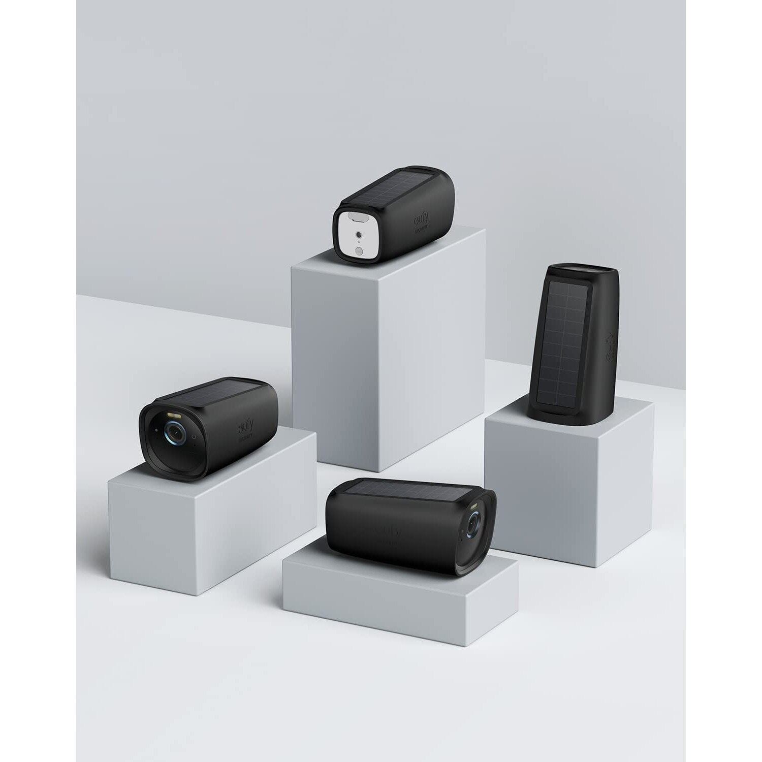 Set 2 huse silicon pentru eufycam 3, protectie UV si ploaie, Negru