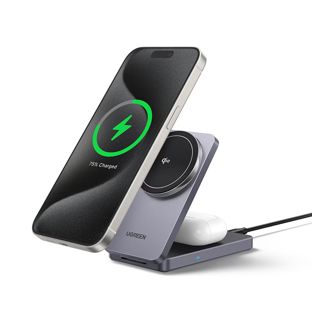 Incarcator UGREEN Retea Wireless W706 2in1 20W 1.67A Negru