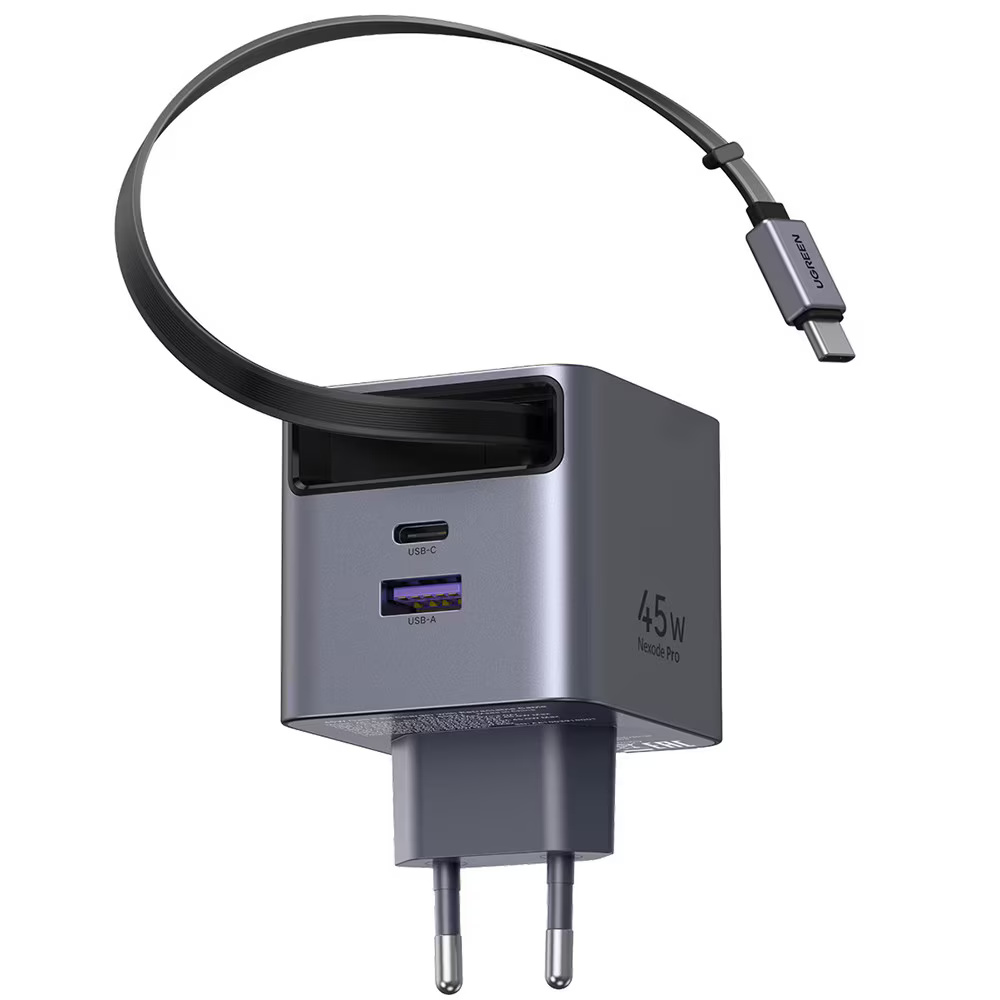 Incarcator USB, 2x Type-C, Fast Charger, GaN, 45W - Ugreen X614 (65822) - Space Grey