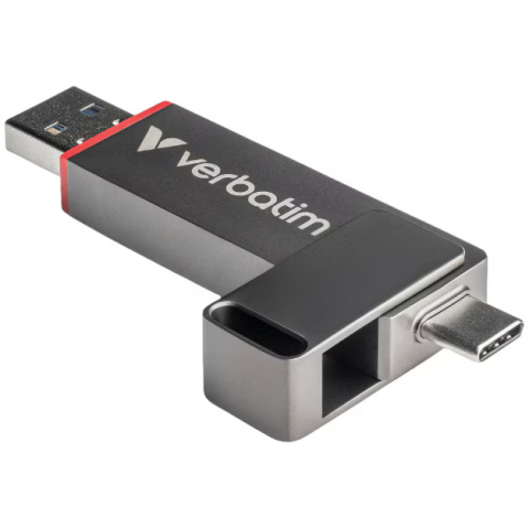 Stick Memorie Verbatim, conectivitate dubla, USB-C/USB-A, 512GB, performanta nivel SSD