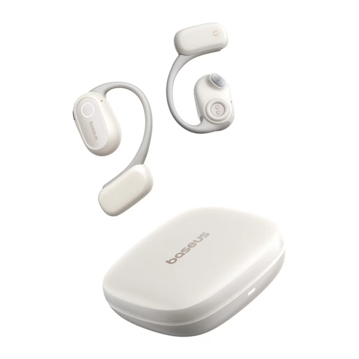 Casti True Wireless Baseus Bowie MF1 Open-Ear, Autonomie 60 de ore, IPX4, Bluetooth 5.4, Alb