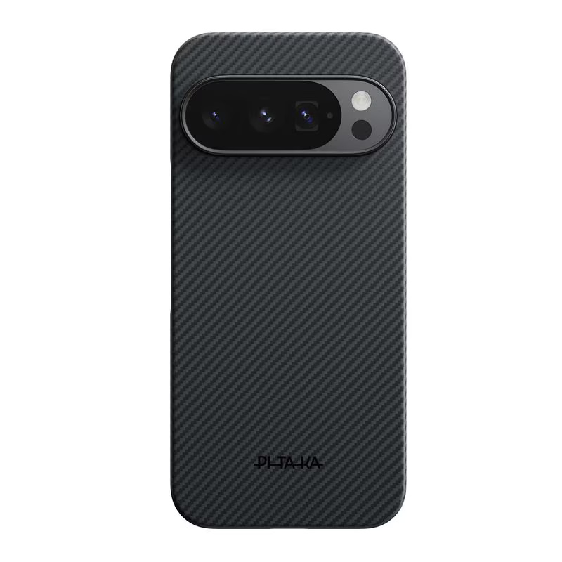 Carcasa Pitaka Ultra Slim Aramid Fiber cu MagSafe compatibila cu Google Pixel 10 Pro XL, Negru/Gri