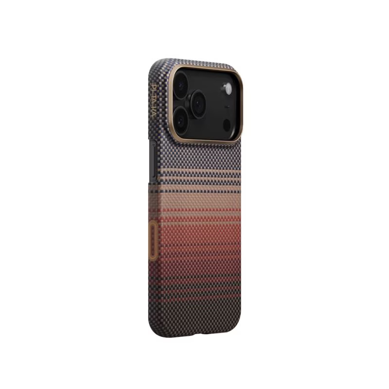 Carcasa Pitaka Ultra Slim Sunset cu Magnetic Ring compatibila cu iPhone 17 Pro Max, Portocaliu
