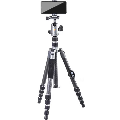 Trepied foto-video pentru telefoane Vanguard VEO 3 GO 265HCB, Fibra carbon, Negru/Gri
