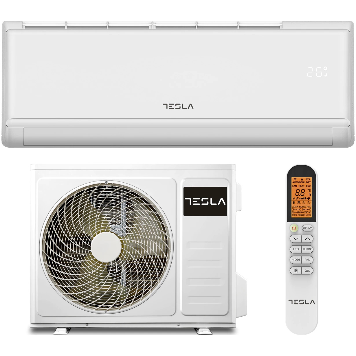 Aparat de aer conditionat TESLA TT34EXC1-1232IAWPC, 12000 BTU Wi-Fi, Clasa A++, kit instalare inclus, Functie Turbo, I Feel, Autocuratare, Filtru lavabil, alb