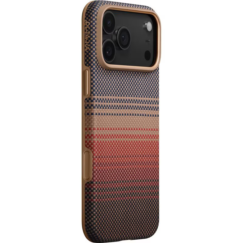Carcasa Pitaka Aramid UltraGuard Sunset compatibila cu iPhone 17 Pro, Portocaliu