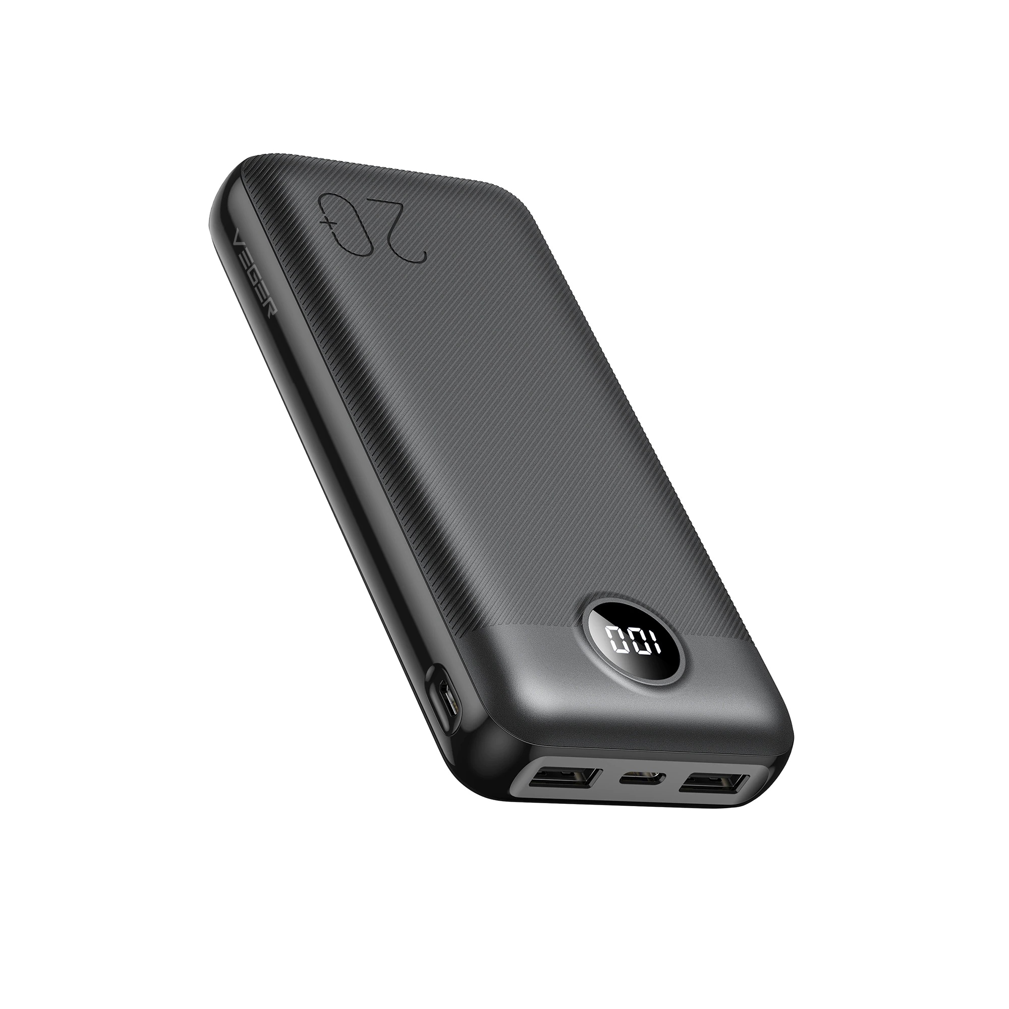 Acumulator extern Veger L20, Fast Charge, 20000 mAh, PowerIQ, Display LED, Black