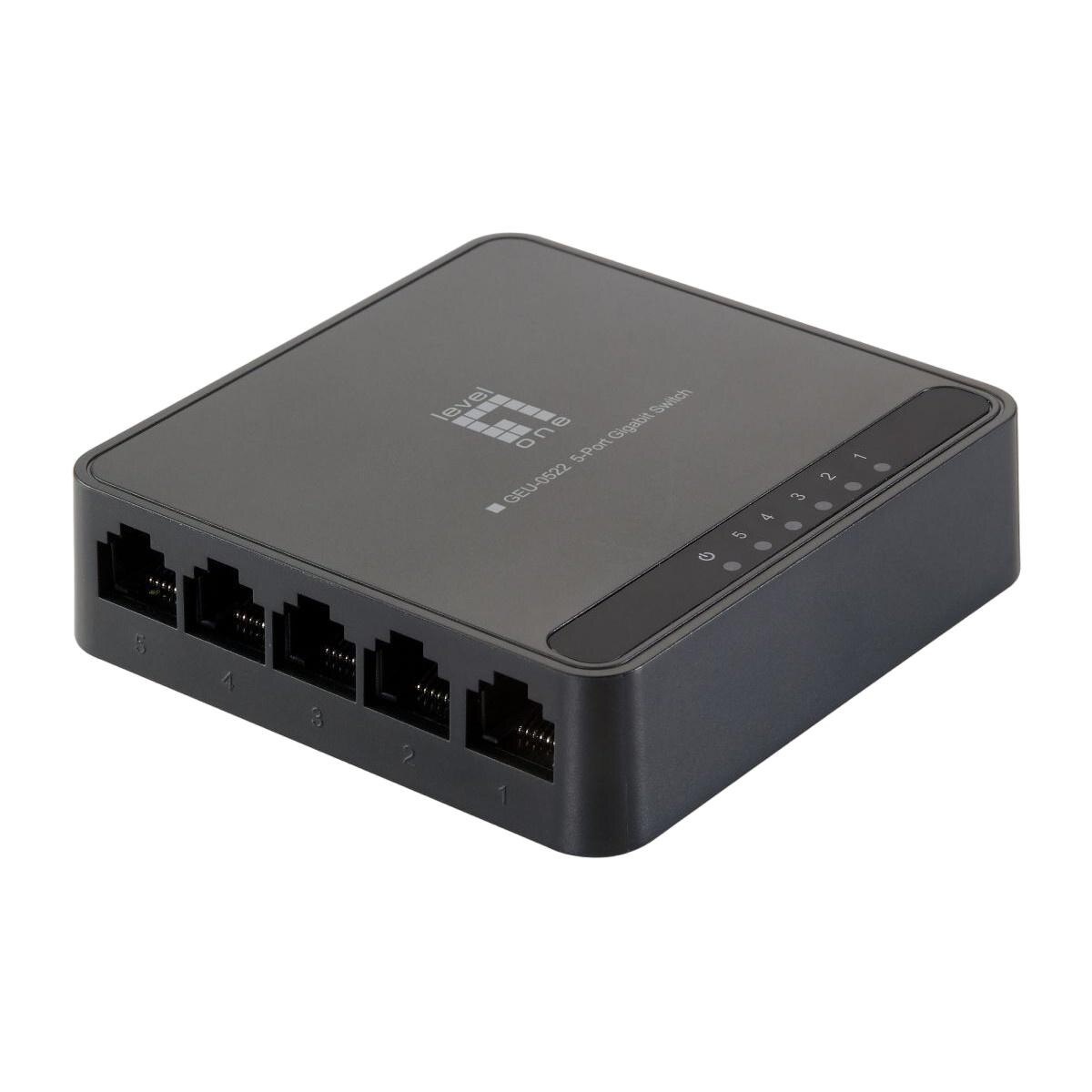 Switch GEU-0522, LevelOne, 5porturi, 0/100/1000Mbps