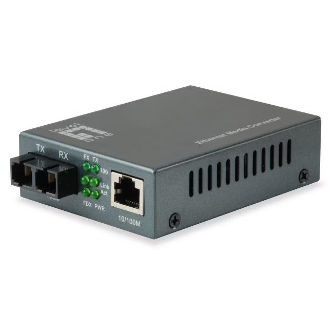 Convertor media, LevelOne, Plastic, 100Mbit/s, FVT-1101, Gri