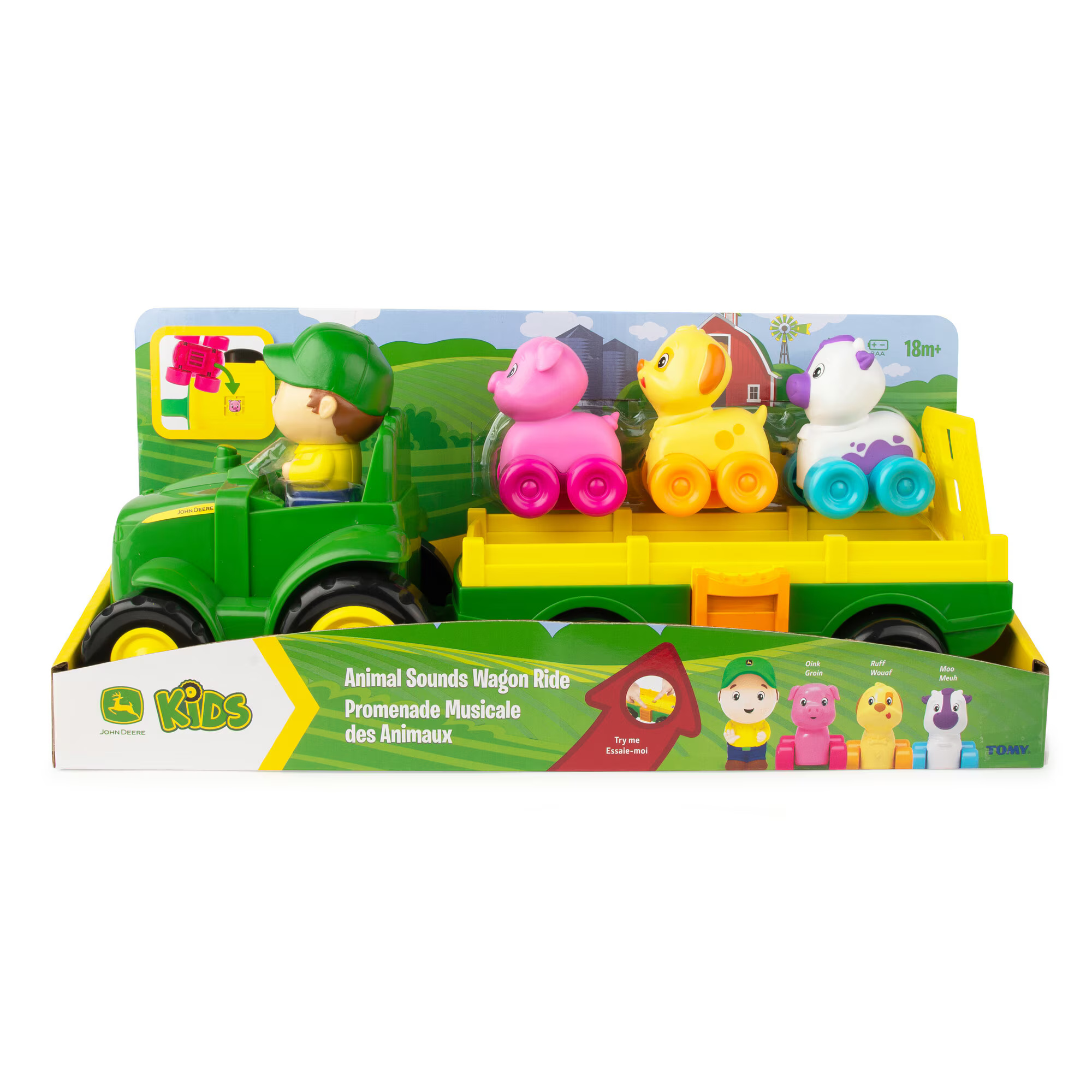 Jucarie interactiva John Deere - Vagonul animalutelor
