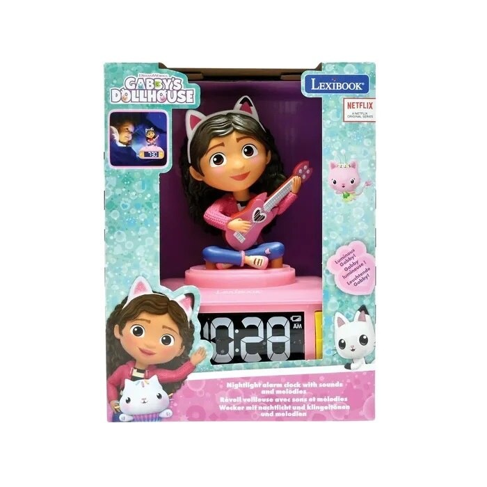 Ceas desteptator Lexibook - Gabby's Dollhouse, cu lumini si sunete