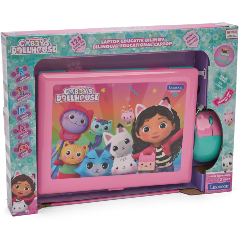 RESIGILAT - Laptop educational Lexibook - Gabby's Dollhouse, bilingv EN/RO, 124 activitati