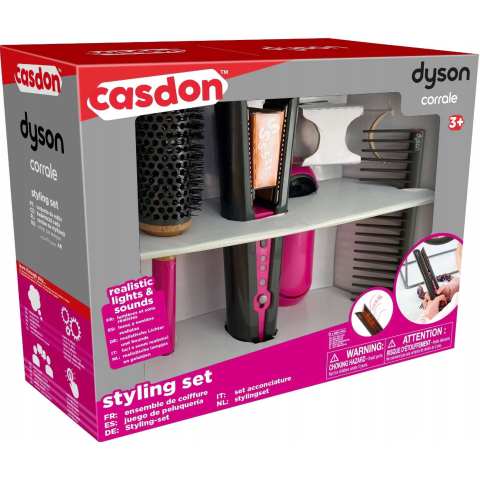 Kit de styling, Casdon, Dyson, roz si gri, pentru copii peste 3 ani