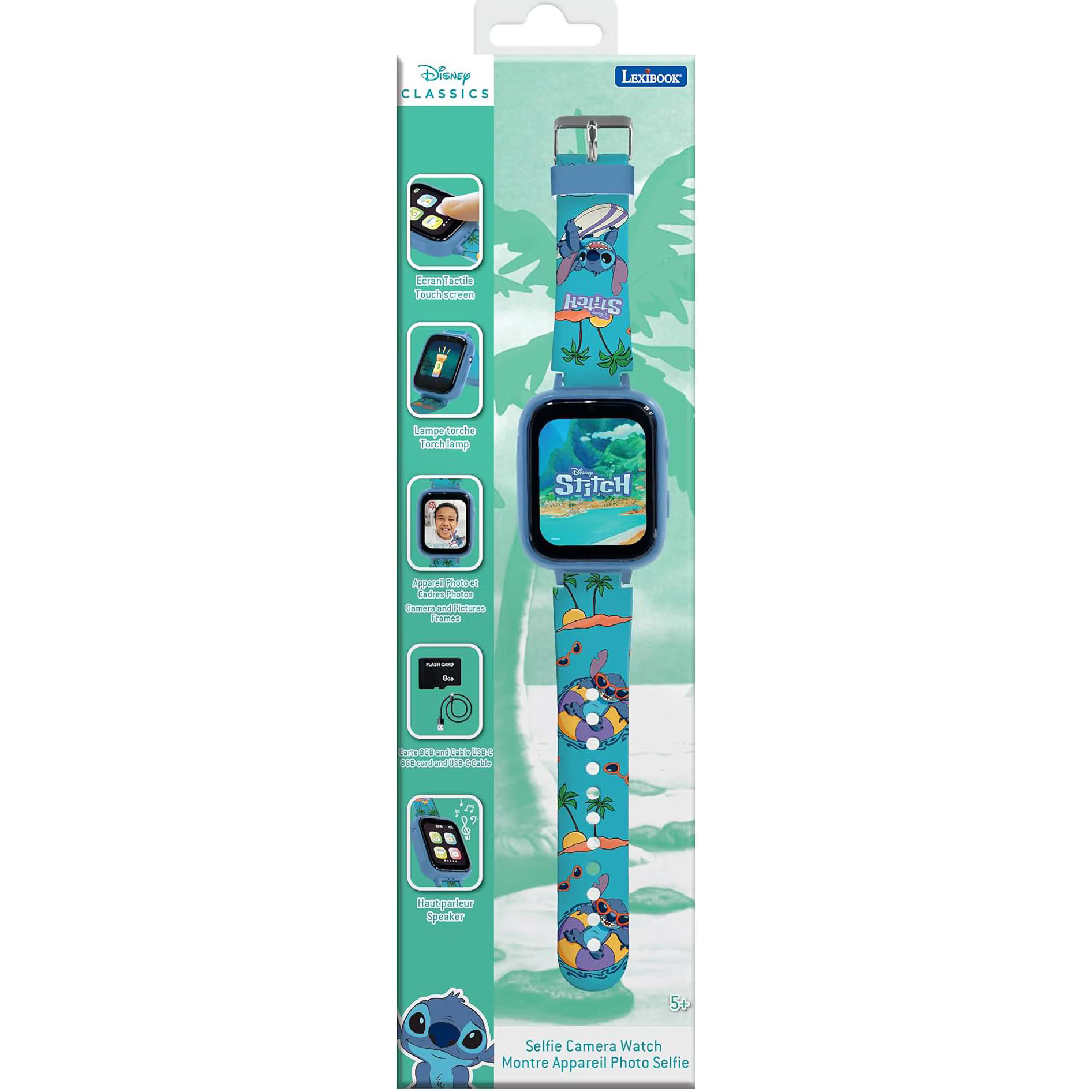 Ceas cu aparat foto si camera video Lexibook - Disney Stitch