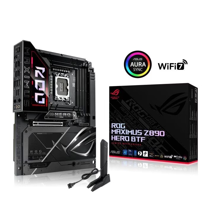 Placa de baza, ASUS, ROG MAXIMUS Z890 HERO BTF, Intel Z890, 4xDDR5, 256GB, ATX, RGB