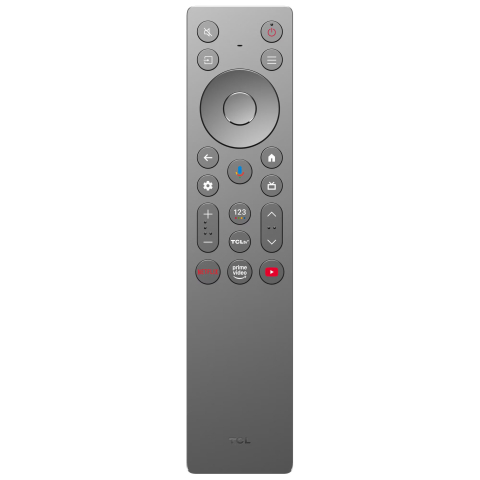 RESILIGAT - Telecomanda televizor TCL RC933A, SMART, Google Assistant, Netflix, Prime Video, Youtube, TCL Channel, din Aluminiu, Argintiu