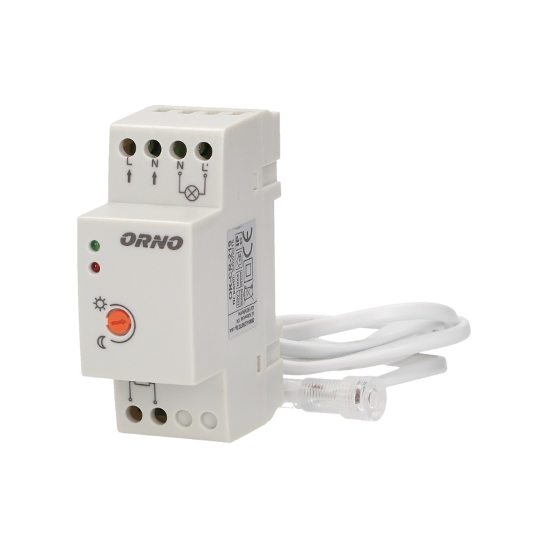 Senzor crepuscular ORNO OR-CR-219, cu sonda externa, IP65, montare pe sina DIN