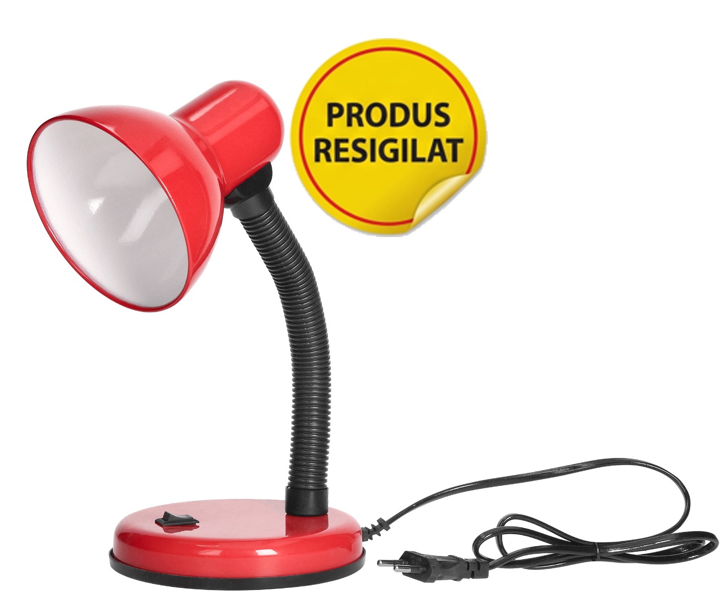 RESIGILAT - Lampa de birou VIRONE FUPI DL-4/R, E27, 40 W, IP20, cablu 1 m, brat flexibil, rosu/negru